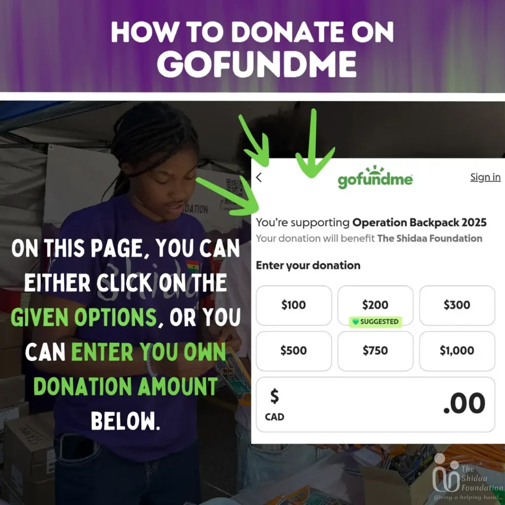 Enter the donation amount